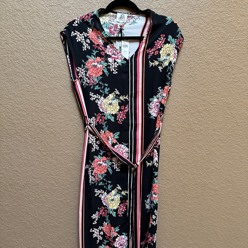 Dra Los Angeles Black Floral Midi Dress